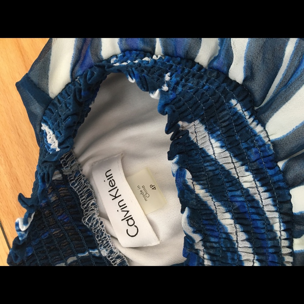 Royal Blue Calvin Klein Midi Halter Dress - Picture 2 of 2